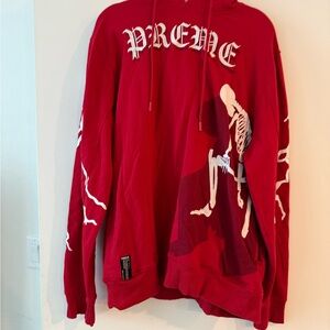 Red Graphic Skeleton Hoodie